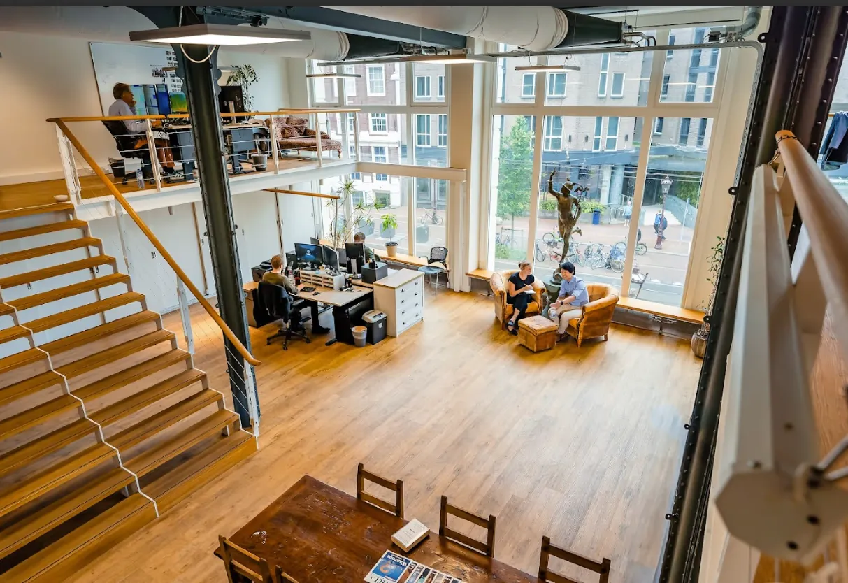 A view of the first floor of the Amsterdam office.
